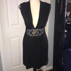 Dress with jewel And turquoise waist 💎